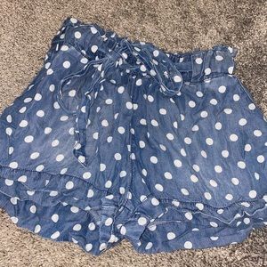 Paperbag style polka dot shorts